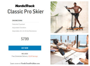 NordicTrack Pro ski machine with free delivery for a limited time